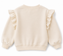 Kız Çocuk Big Love Baskılı Fırfır Detaylı 3 İplik hafif sardonlu Sweatshirt – 3-9 Yaş k diagonel şardonlu  | 3–9 Yaş | RG Brand |