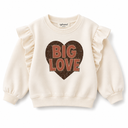Kız Çocuk Big Love Baskılı Fırfır Detaylı 3 İplik hafif sardonlu Sweatshirt – 3-9 Yaş k diagonel şardonlu  | 3–9 Yaş | RG Brand |