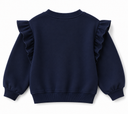 Kız Çocuk Big Love Baskılı Fırfır Detaylı 3 İplik hafif sardonlu Sweatshirt – 3-9 Yaş k diagonel şardonlu  | 3–9 Yaş | RG Brand |