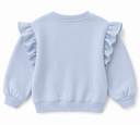 Kız Çocuk Big Love Baskılı Fırfır Detaylı 3 İplik hafif sardonlu Sweatshirt – 3-9 Yaş k diagonel şardonlu  | 3–9 Yaş | RG Brand |