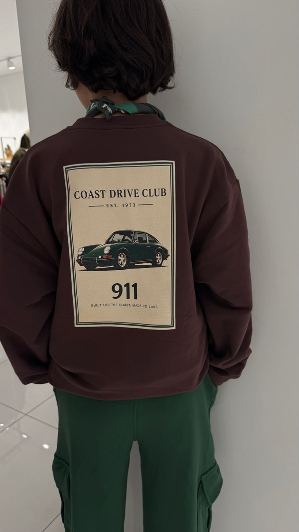 Genç Çocuk Sweatshirt | Pamuklu 911 ve Porche Baskılı | 9–15 Yaş | Kız & Erkek | RG3746
