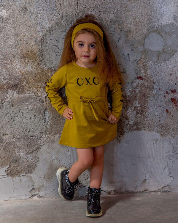 Babykleid und Haarband mit OXO-Print | RG Brand | 6 Monate–4 Jahre | RG225