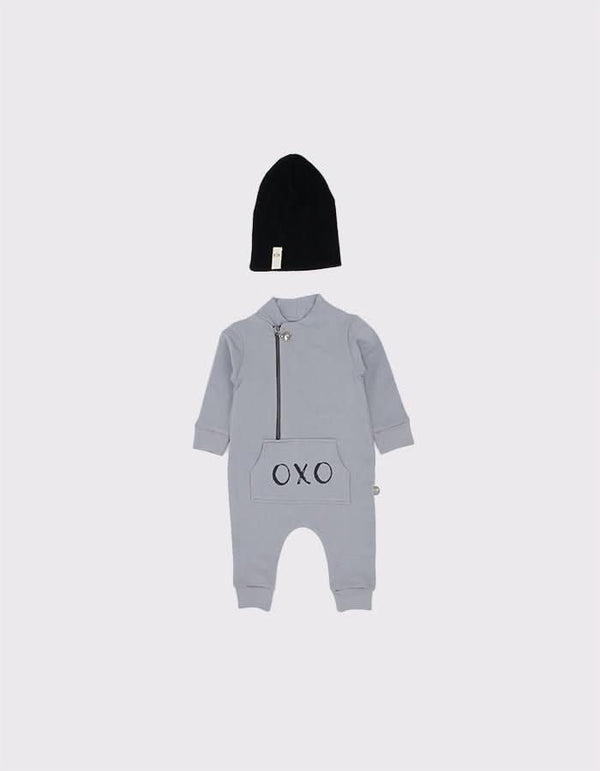 OXO' Baskılı Tasarımlı Bebek Tulumu ve Bere - RG brand