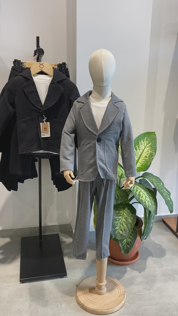 Youth Suit Set | Ages 9–15 | Lycra-Blend 3-Piece Outfit with Trousers, T-Shirt and Jacket | Special Occasion | RG3317