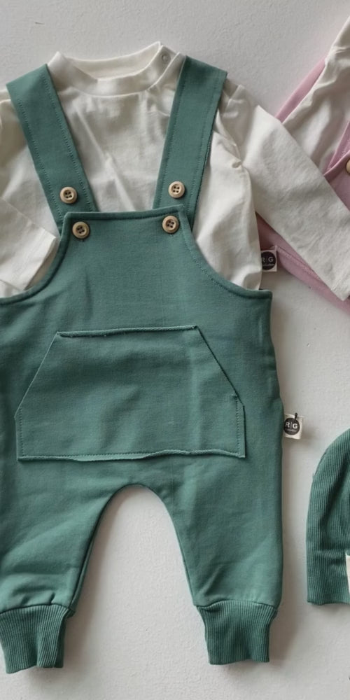 Baby Kangaroo-Pocket Jumpsuit and Beanie Set | 0–24 Months | RG Brand | RG304
