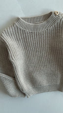 Crew Neck Buttoned Sweater