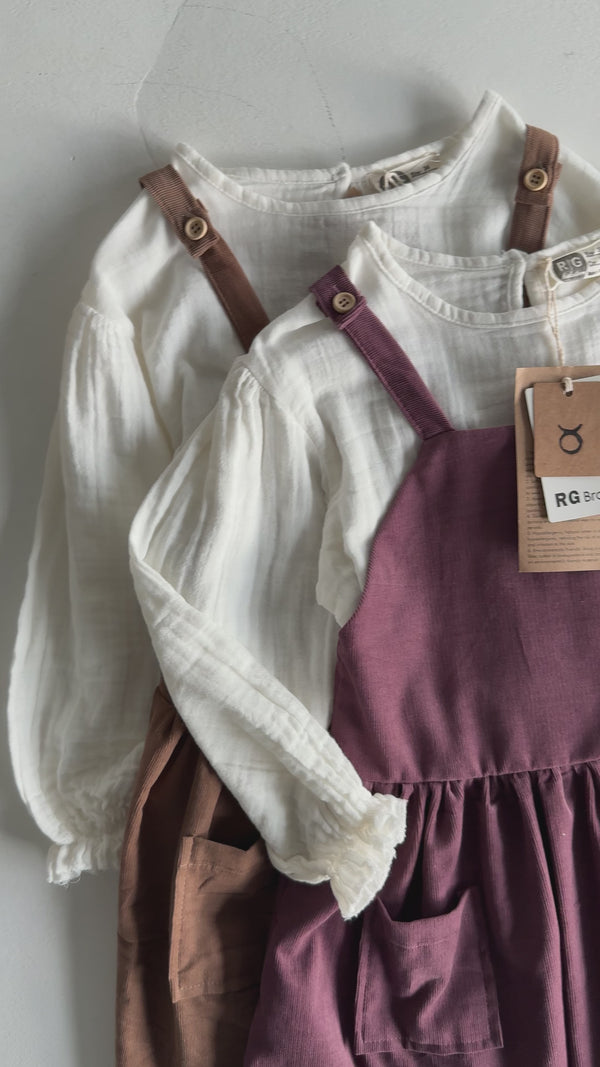 فستان سالوبيت مخملي للبنات | 3–9 سنوات | بجيبين | RG Brand | RG1728