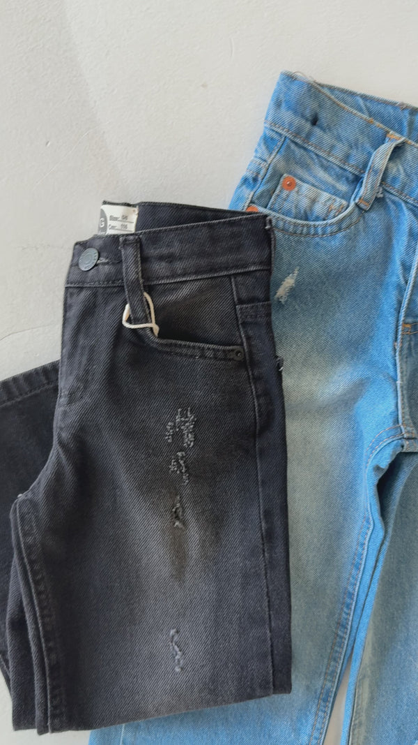 Kinderjeans mit weitem Bein | 100 % Baumwolle | Mädchen & Jungen | RG1593