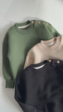 Baby Cotton Sweater with Button Detail