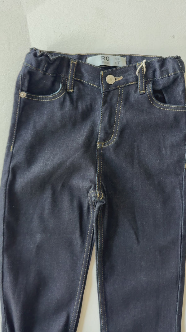 Kids' Stretch Denim Trousers | Ages 3–9 | Dark Blue | Straight Fit | RG Brand | RG1725