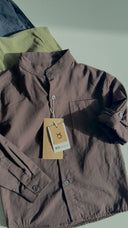 Детская рубашка с воротником-стойкой для мальчиков – 3-9 лет, 100% хлопок, длинные рукава | RG1569