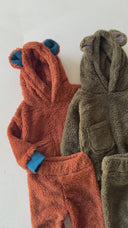 Baby Warm Hooded Winter Tracksuit Set with Ear Detail