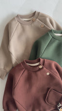 Bebek Cepli Düğmeli Kazak