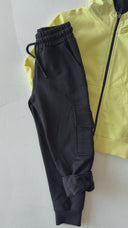 Children's Zippered Hooded Cardigan-Tracksuit Set