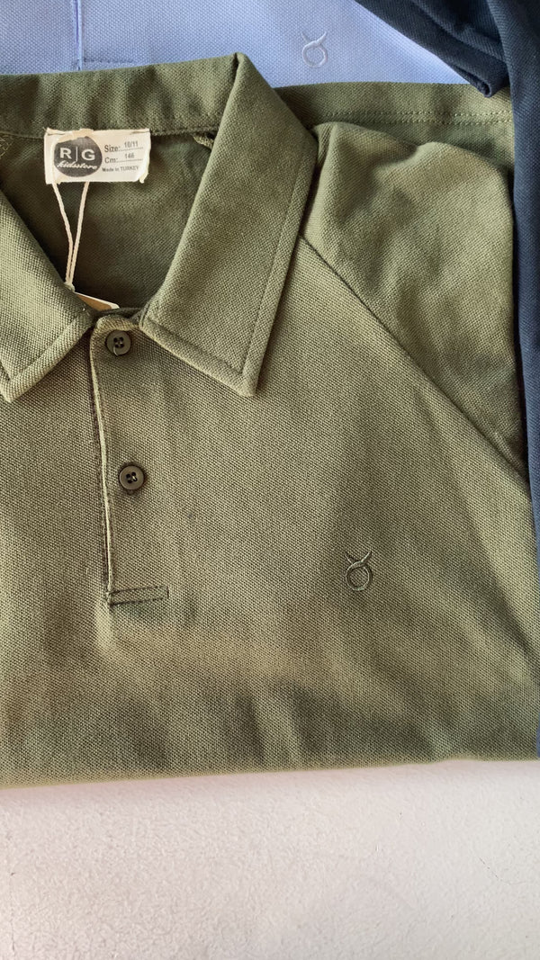 100% Cotton Piqué Polo Collar T-Shirt for Young Boys | Casual Comfortable | Ages 9-15 | RG3396