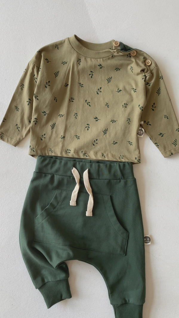 Baby-Set aus Naturbaumwolle mit Kängurutasche, 3-teilig | 0–24 Monate | RG Brand | RG311