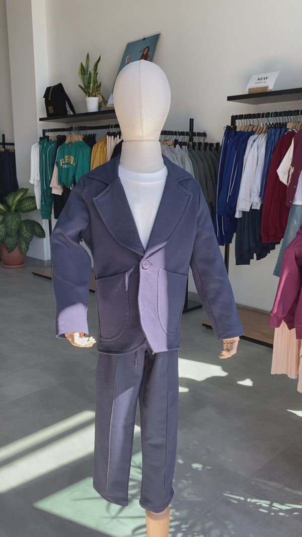 Youth Suit Set | Ages 9–15 | Lycra-Blend 3-Piece Outfit with Trousers, T-Shirt and Jacket | Special Occasion | RG3317