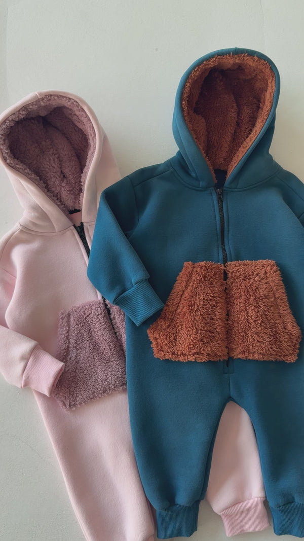 Baby-Overall aus 3-Faden-Stoff mit Kapuze und Reißverschluss | 6 Monate–4 Jahre | RG Brand | RG261
