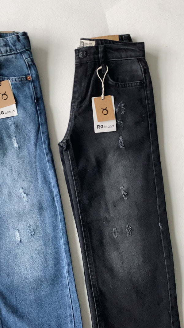 Weite Hose für Mädchen und Jungen | 9–15 Jahre | Blau, Schwarz und Grau | Bequeme Kinderhose | RG3399