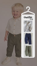 Keten Bebek Pantolon – 6 Ay – 3 Yaş | Krem,Bej,Haki | Yumuşak, Esnek Bel, Mevsimlik Keten Bebek Giyim