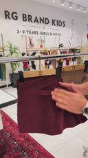Kız Çocuk Etek | İnce Fitilli Kadife Toka Detaylı | 3–9 Yaş | RG1801