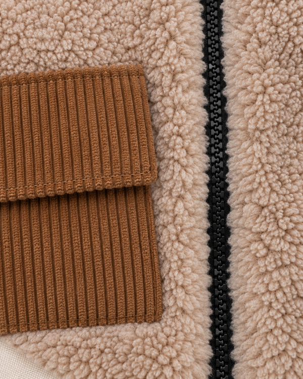 RG Brand RG1779 taş dik yaka peluş çocuk ceket, kumaş ve işçilik detayı.