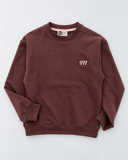 RG Brand RG3746 bordo genç sweatshirt ön görünüm; göğüste krem 911 nakışı.
