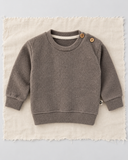 RG Brand RG395 bej omuzdan düğmeli Selanik bebek sweatshirt, ön görünüm.