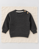 RG Brand RG395 füme omuzdan düğmeli Selanik bebek sweatshirt, ön görünüm.