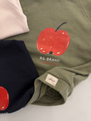 Haki, ekru ve lacivert RG1794 elma figürlü sweatshirtler katlı görünüm