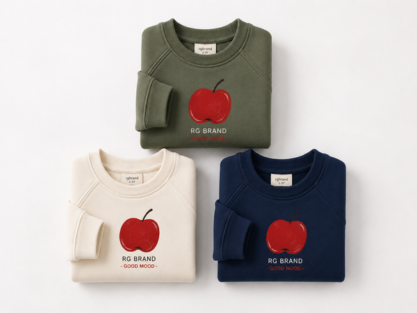 Haki RG1794 raglan kollu çocuk sweatshirt düz arka görünüm