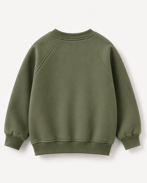 Lacivert RG1794 kırmızı elma figürlü raglan sweatshirt ön görünüm
