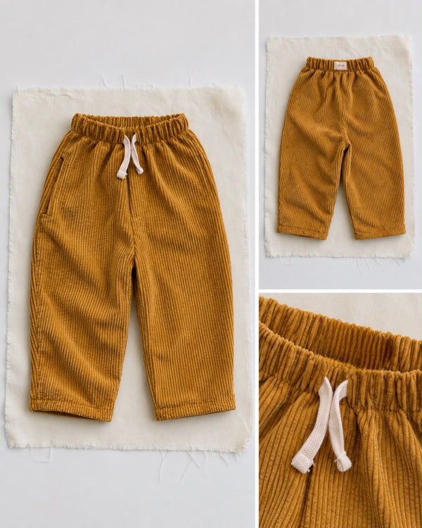 RG1799 kids' ribbed corduroy trousers – corduroy texture and seam detail