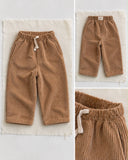 RG1799 kids' ribbed corduroy trousers – elastic waist and drawstring detail