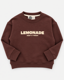 RG Brand RG1805 bordo çocuk sweatshirt, krem Lemonade Keep It Fresh baskısı, ön görünüm