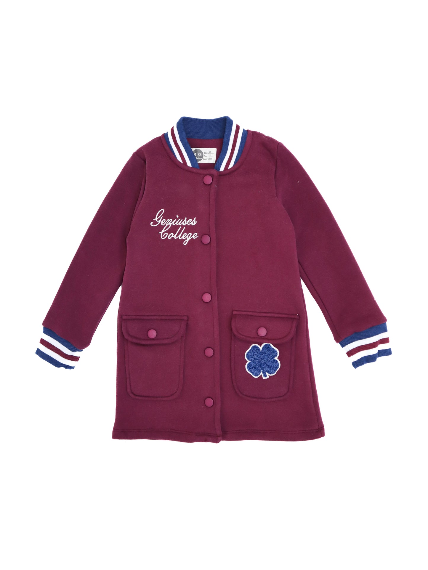 Girls' College Coat with Snaps on the Front