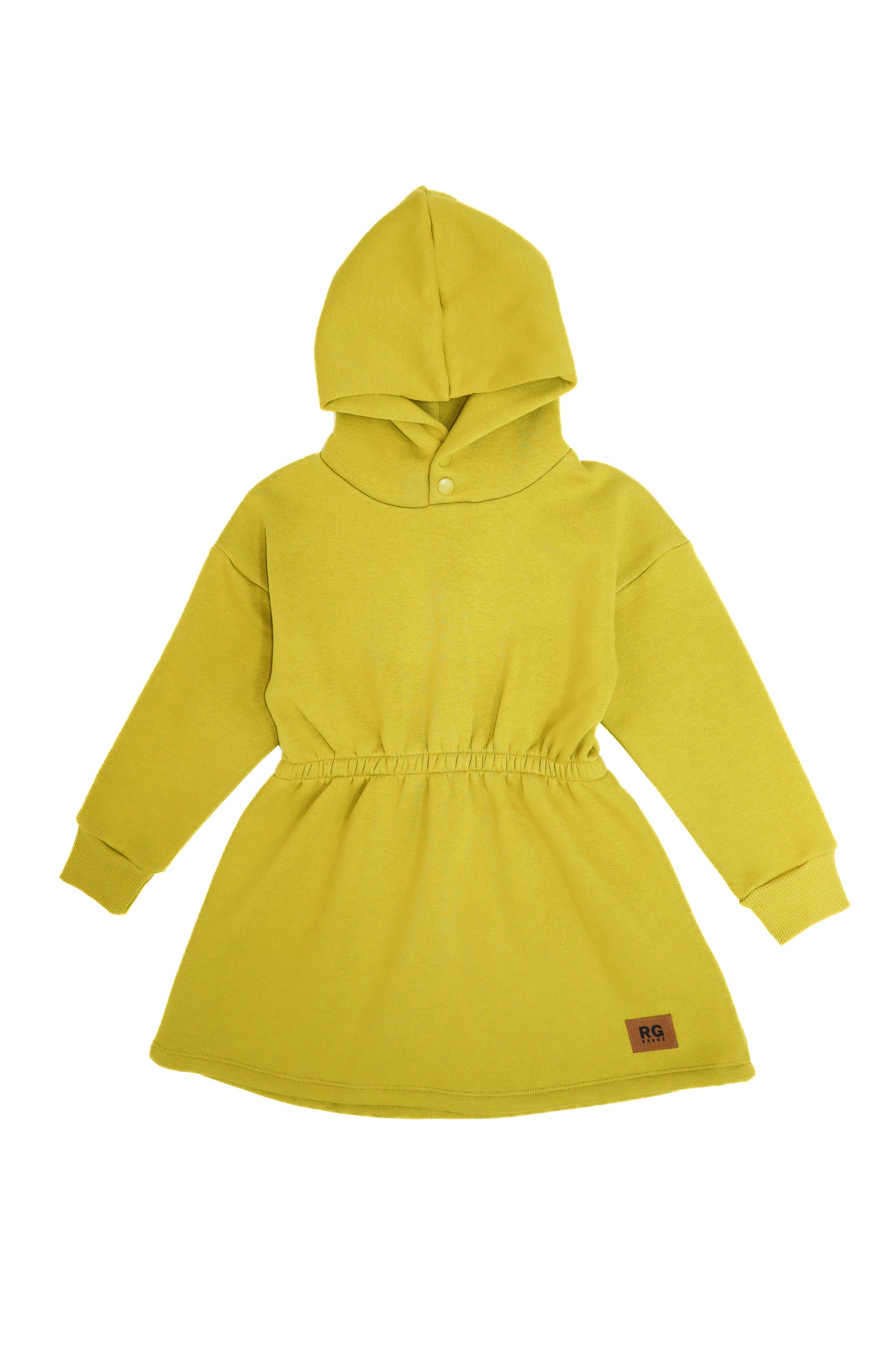 Kid's Elastic Waist And Snap Snap Hooded Detailed Dress
