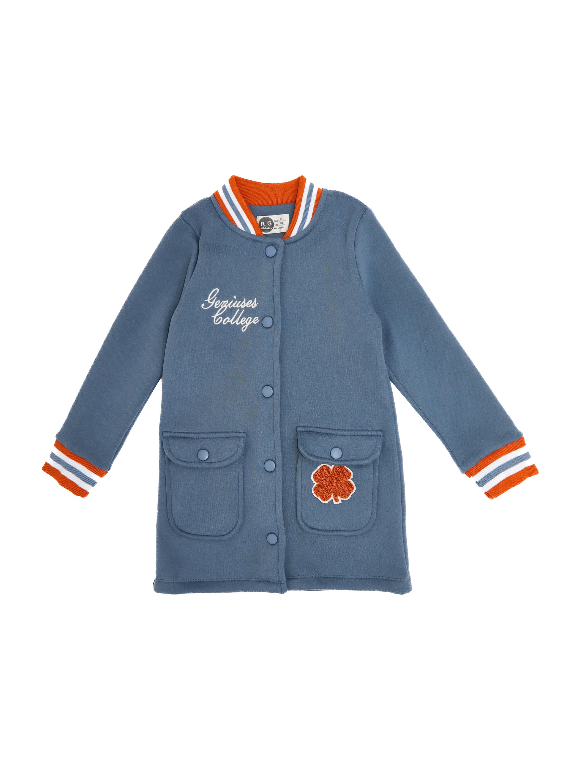 Girls' College Coat with Snaps on the Front