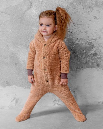 Baby Warm Hooded Winter Jumpsuit with Ear Detail