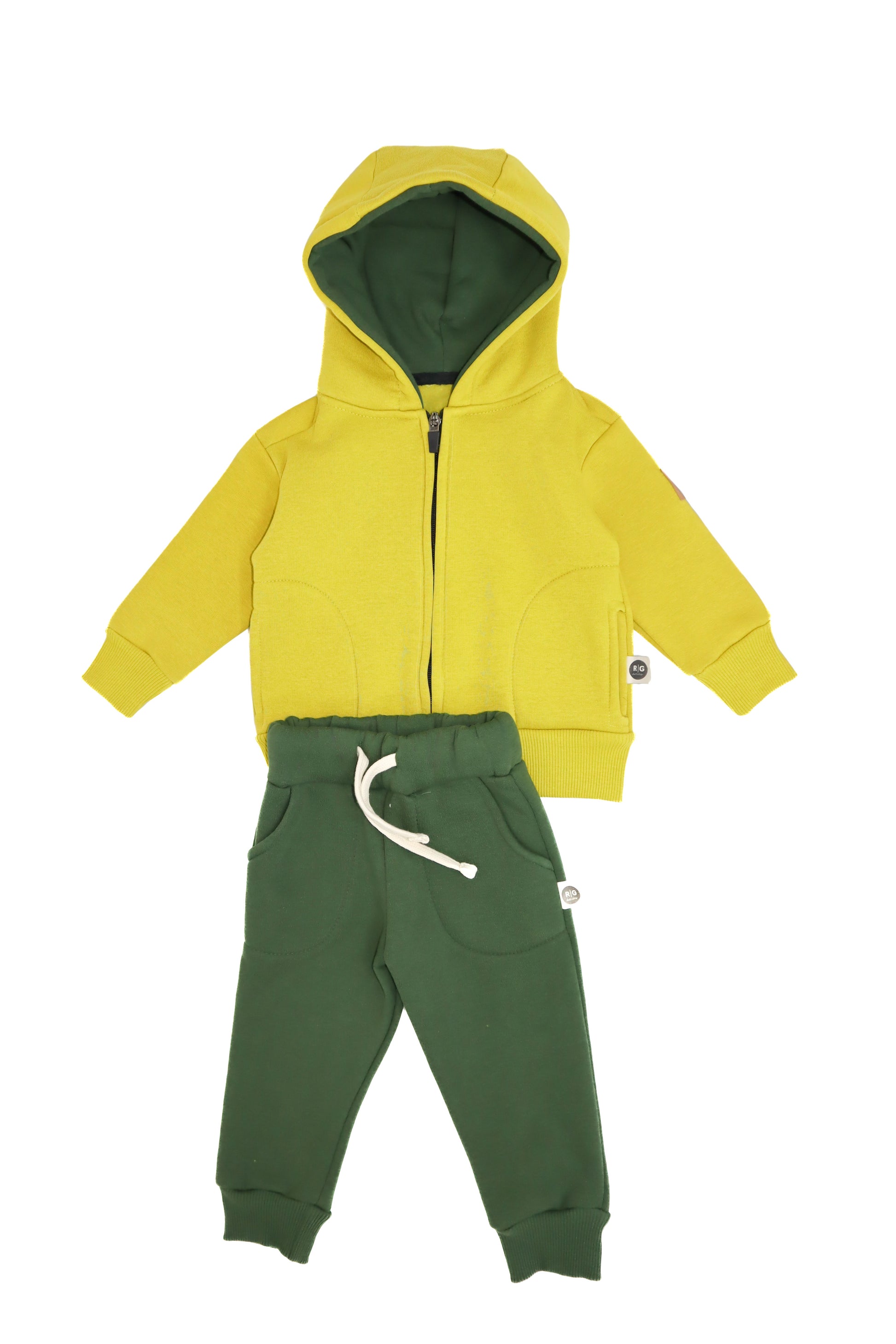 Baby Front Zipper Jaklon Detailed Cardigan-Track Suit