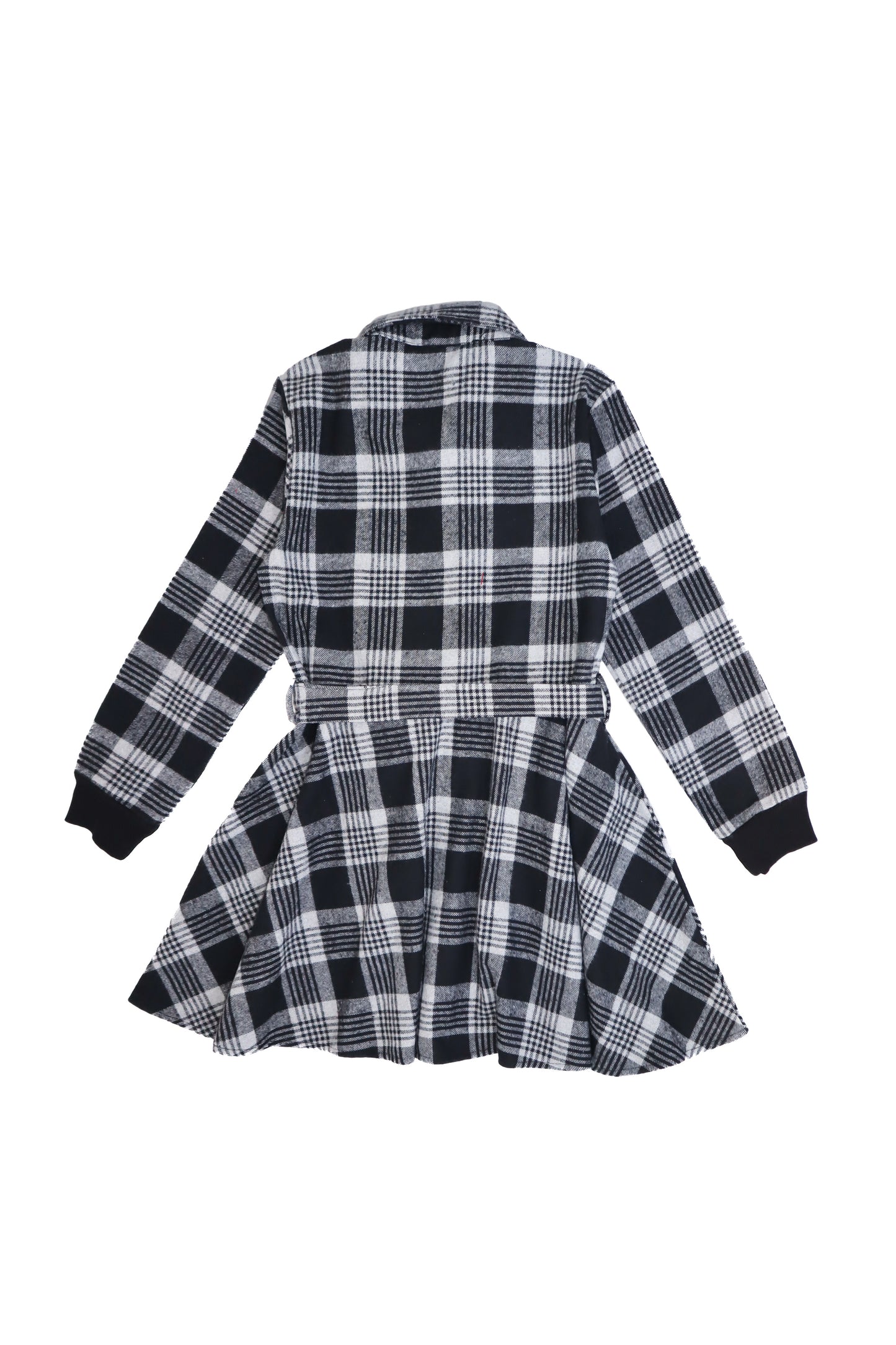 Young Girl's Button-Front Lumberjack Shirt Dress and Buckle