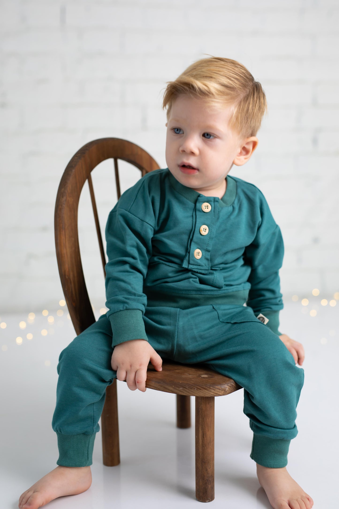 Baby Button-Front Sweat-Tracksuit