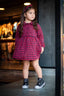 Baby Half Button Front Plaid Patterned Dress and Headband