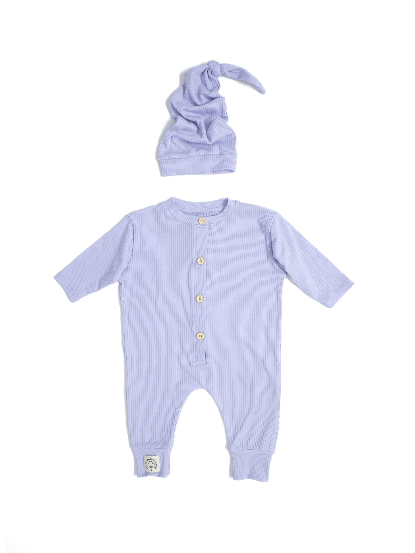 Unisex Baby 100% Lyocell Cotton Overalls and Beanie Set