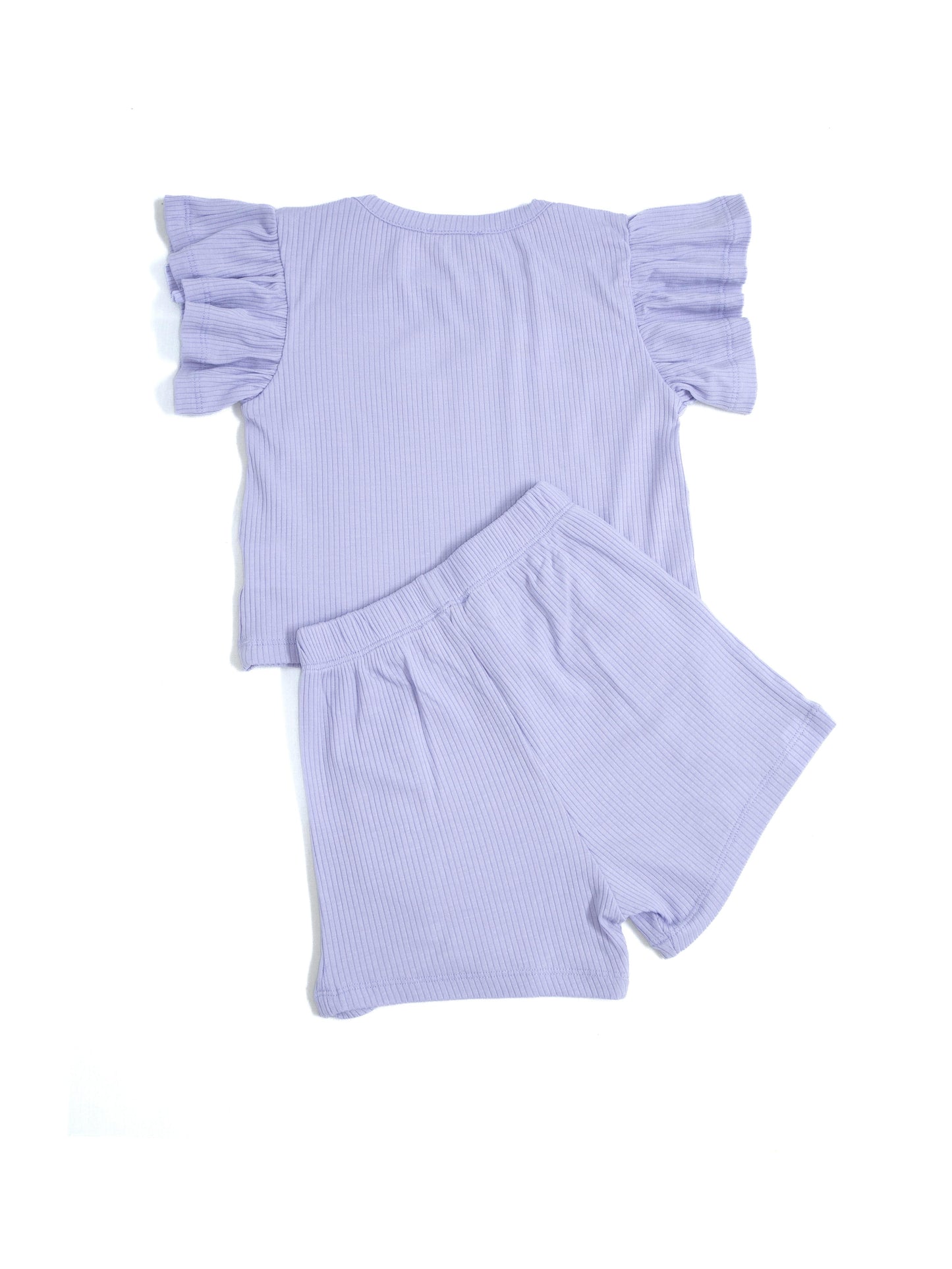 Girl's 100% Lyocell Cotton Fabric Ruffle Top-Shorts Set