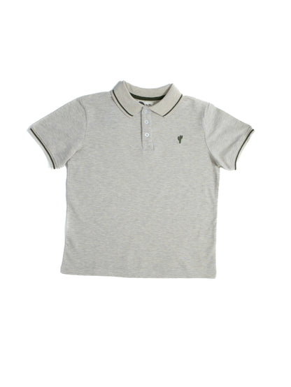 Teenage Polo Neck T-Shirt with Embroidery Detail