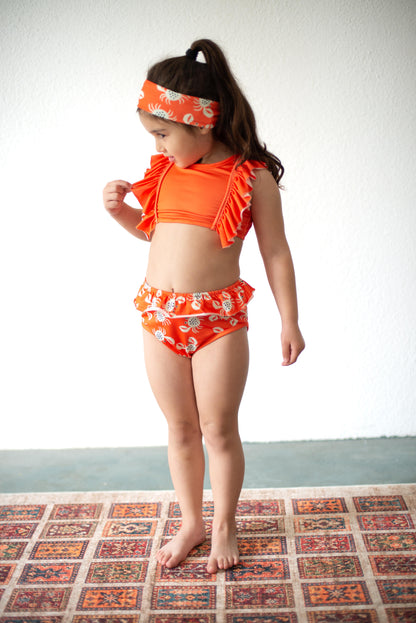 Kız Çocuk Çabuk Kuruyan 2'li Bikini Seti ve Saç Bandı