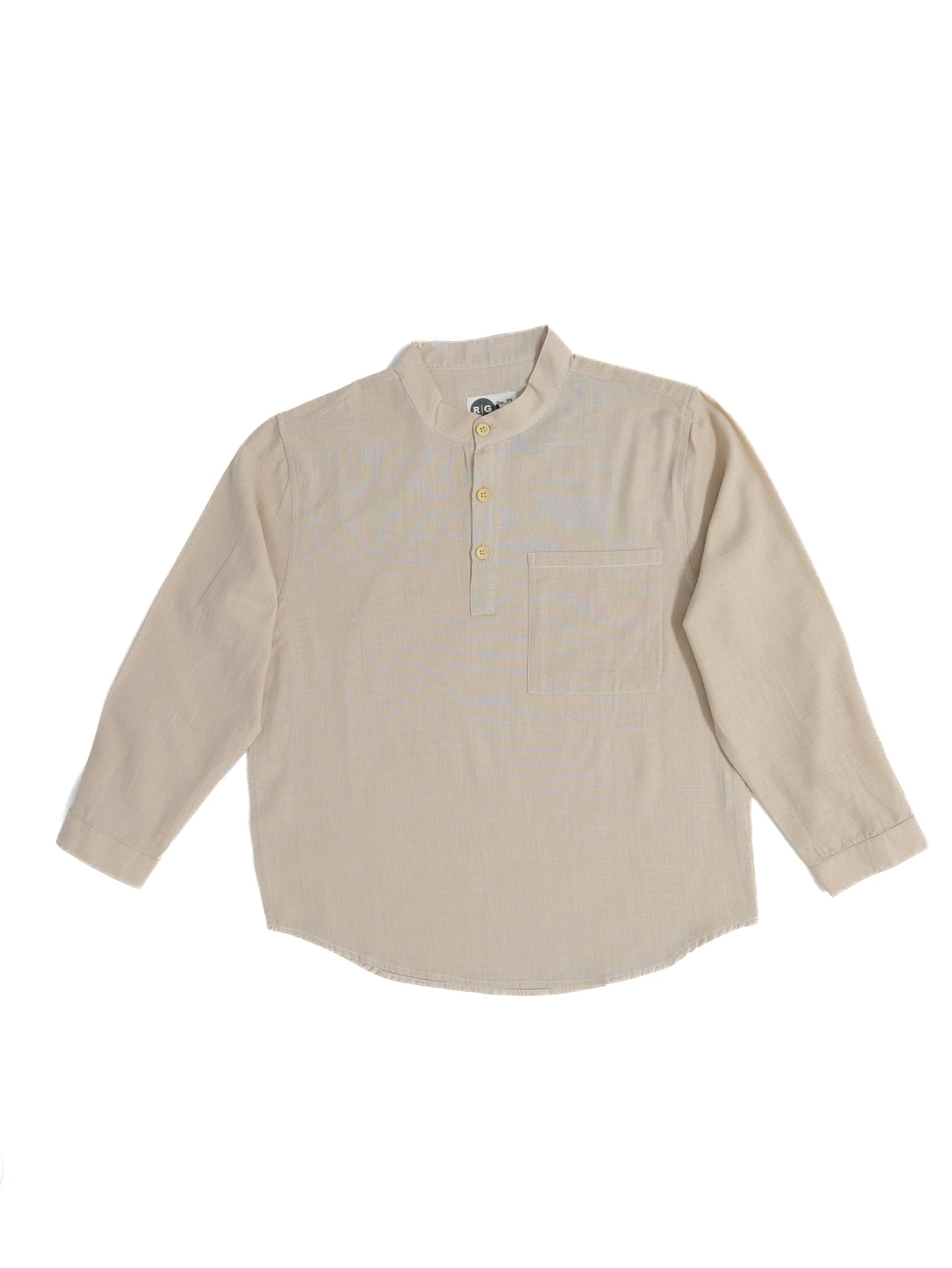 Young 100% Linen Anti-Sweat Collar Long Sleeve Shirt