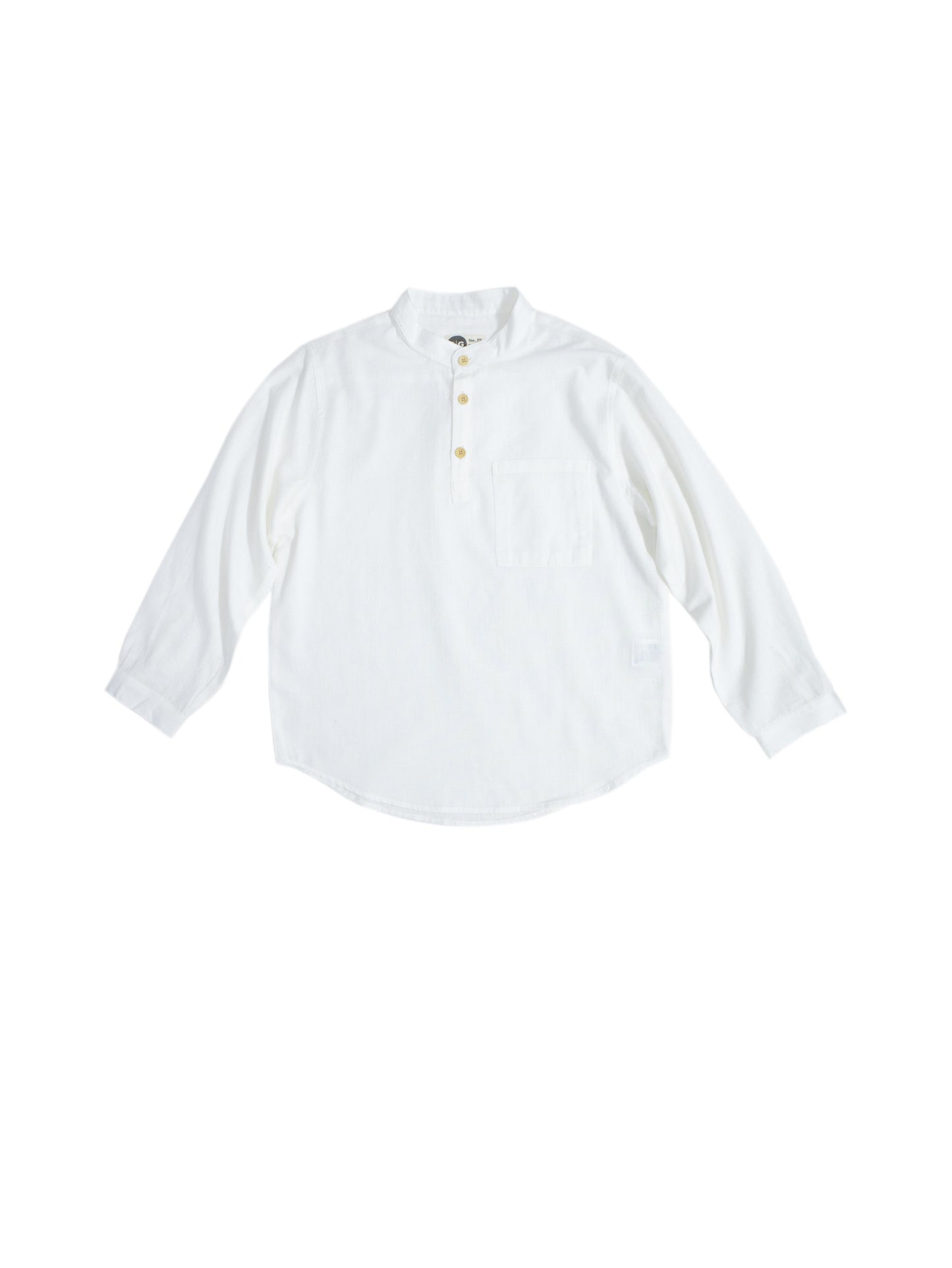 Young 100% Linen Anti-Sweat Collar Long Sleeve Shirt