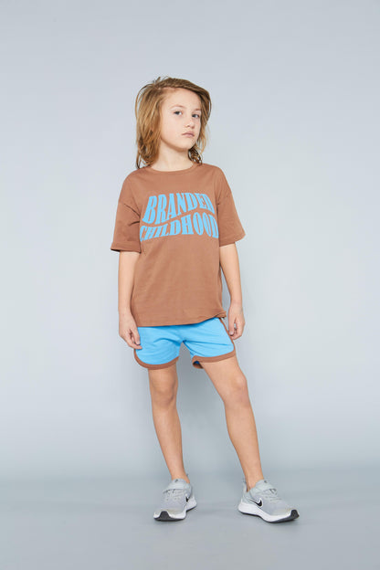 Детский комплект из футболки и шорт с принтом унисекс из 100% хлопка